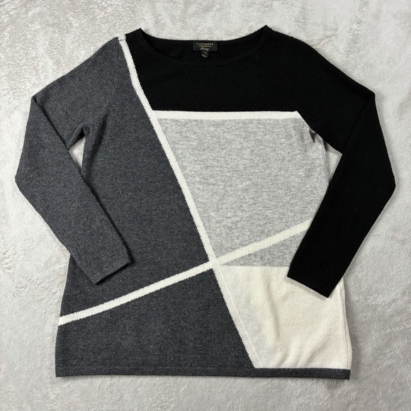 Charter Club Sweaters - Charter Club Cashmere Color Block Neutral Sweater Women's S Quiet Luxury Minimal